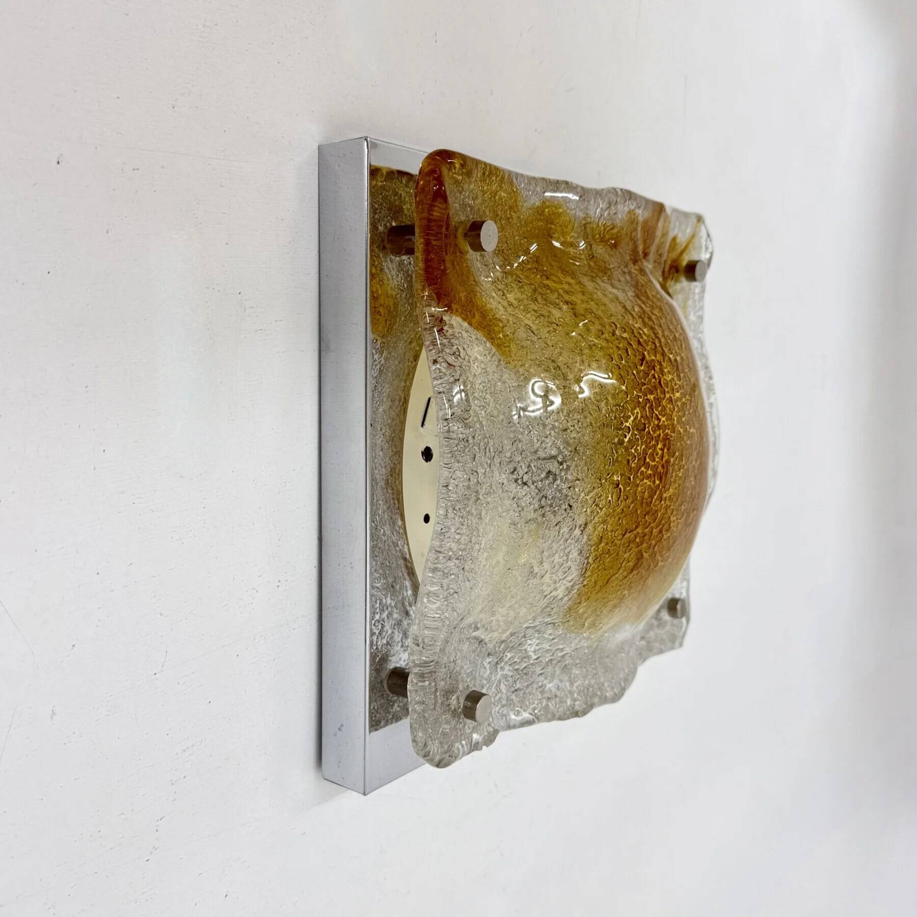 Vintage Murano glass abstract wall sconces from Mazzega, Italy, 1960s
