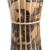 Vintage bamboo and rattan floor lamp