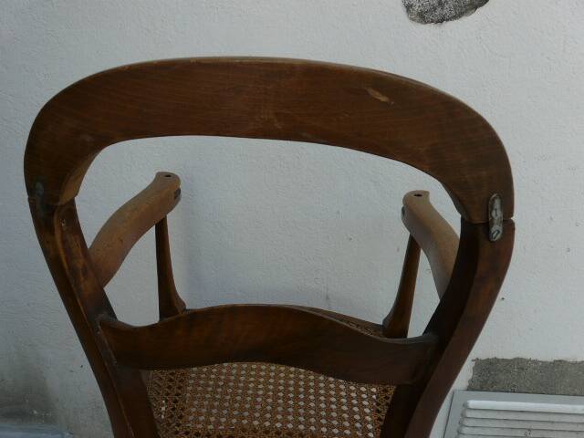 antique caned high chair for children