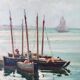 Breton marine painting "The Sardine Fishers in Concarneau"