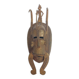 Baoulé brass mask with lost wax