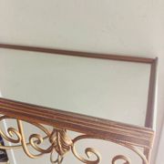 Miroir en laiton vintage Deknudt avec étagère, années 1970