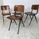 Ensemble de 4 chaises industrielles du milieu du siècle de Marko