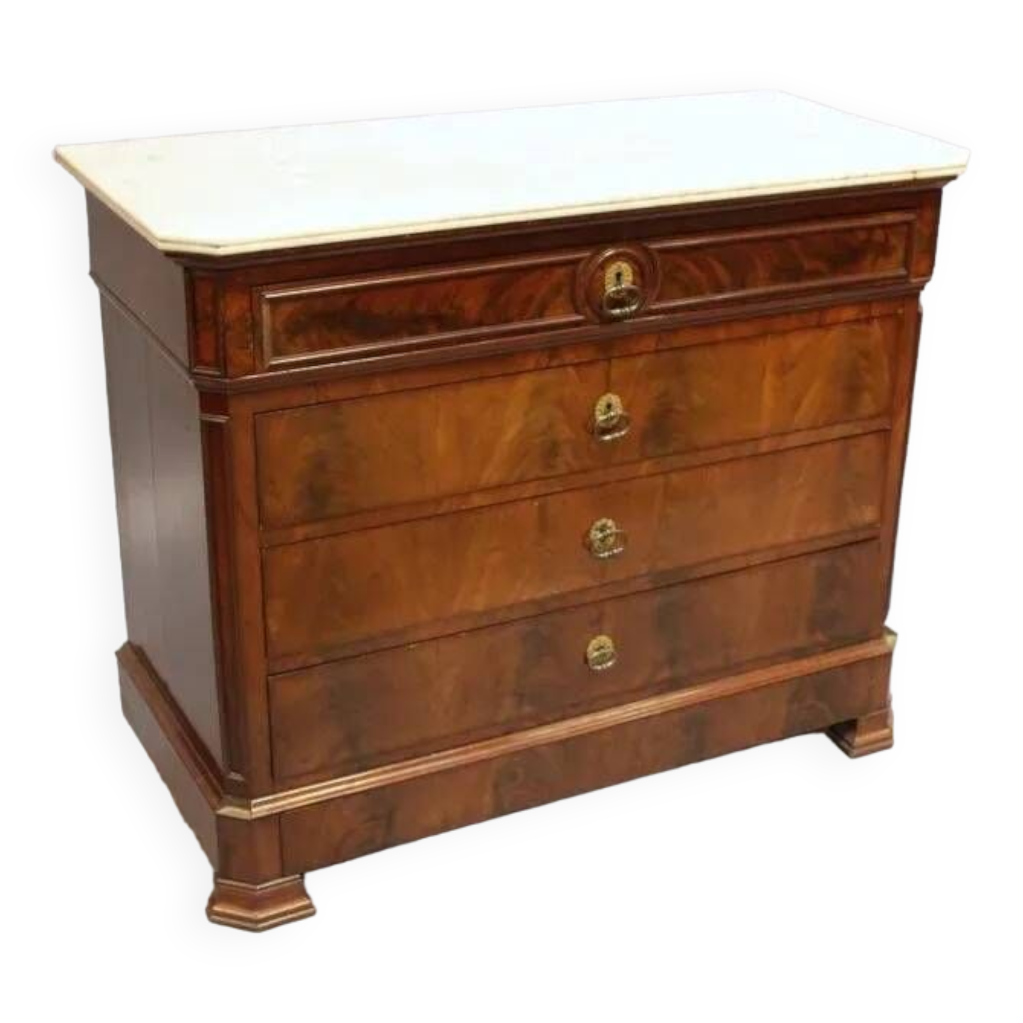 Mahogany and marble chest of drawers Louis Philippe period