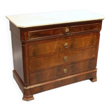 Mahogany and marble chest of drawers Louis Philippe period