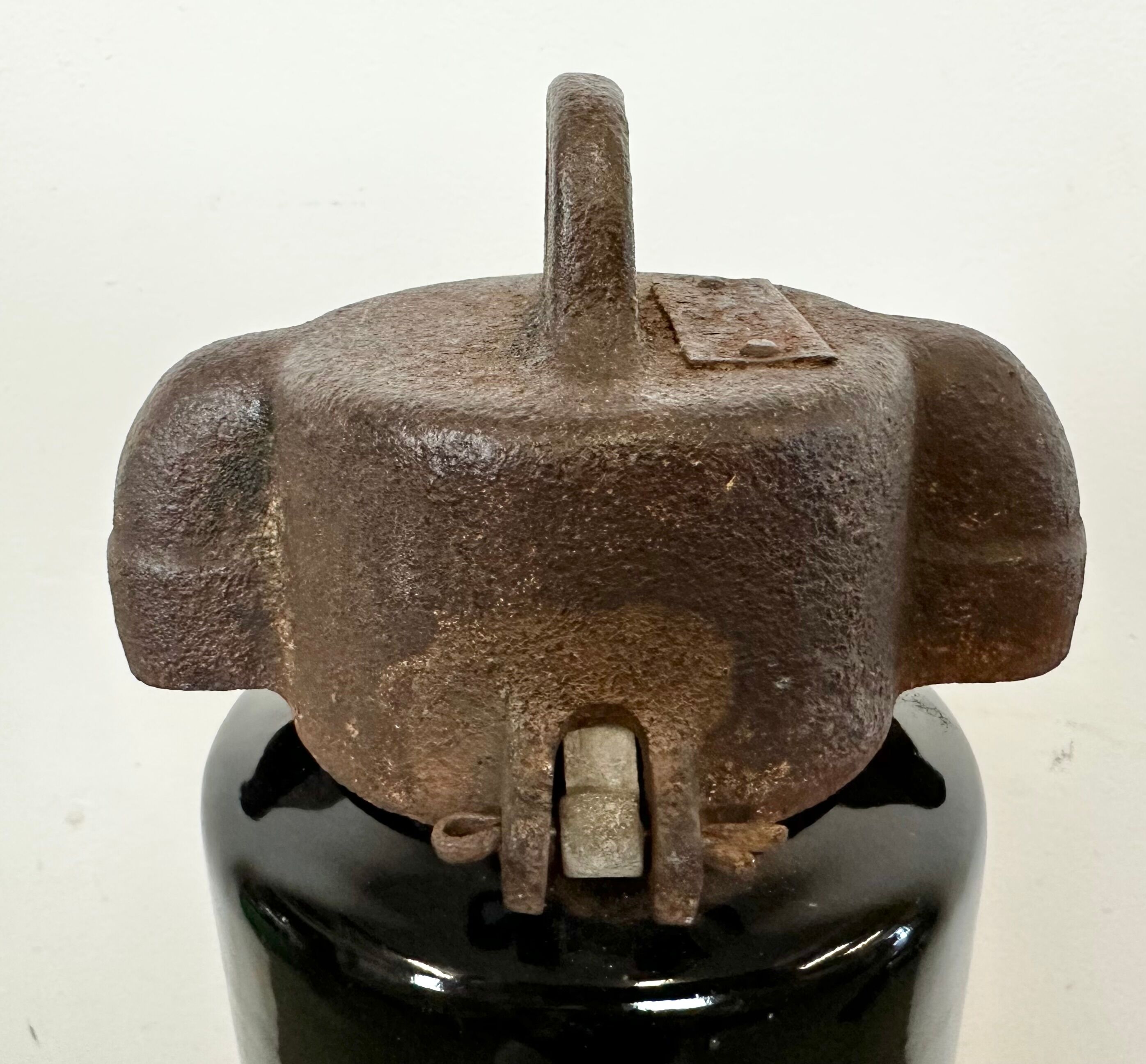 Set of 4 Industrial Bauhaus Black Enamel Pendant Lamps, 1960s