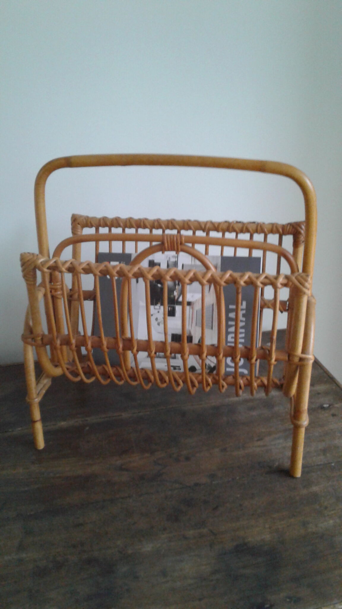 Rattan magazine holders