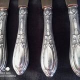 Lot de 7 anciens couteaux à fromage marque Solingen, en argent VM800 et vermeil