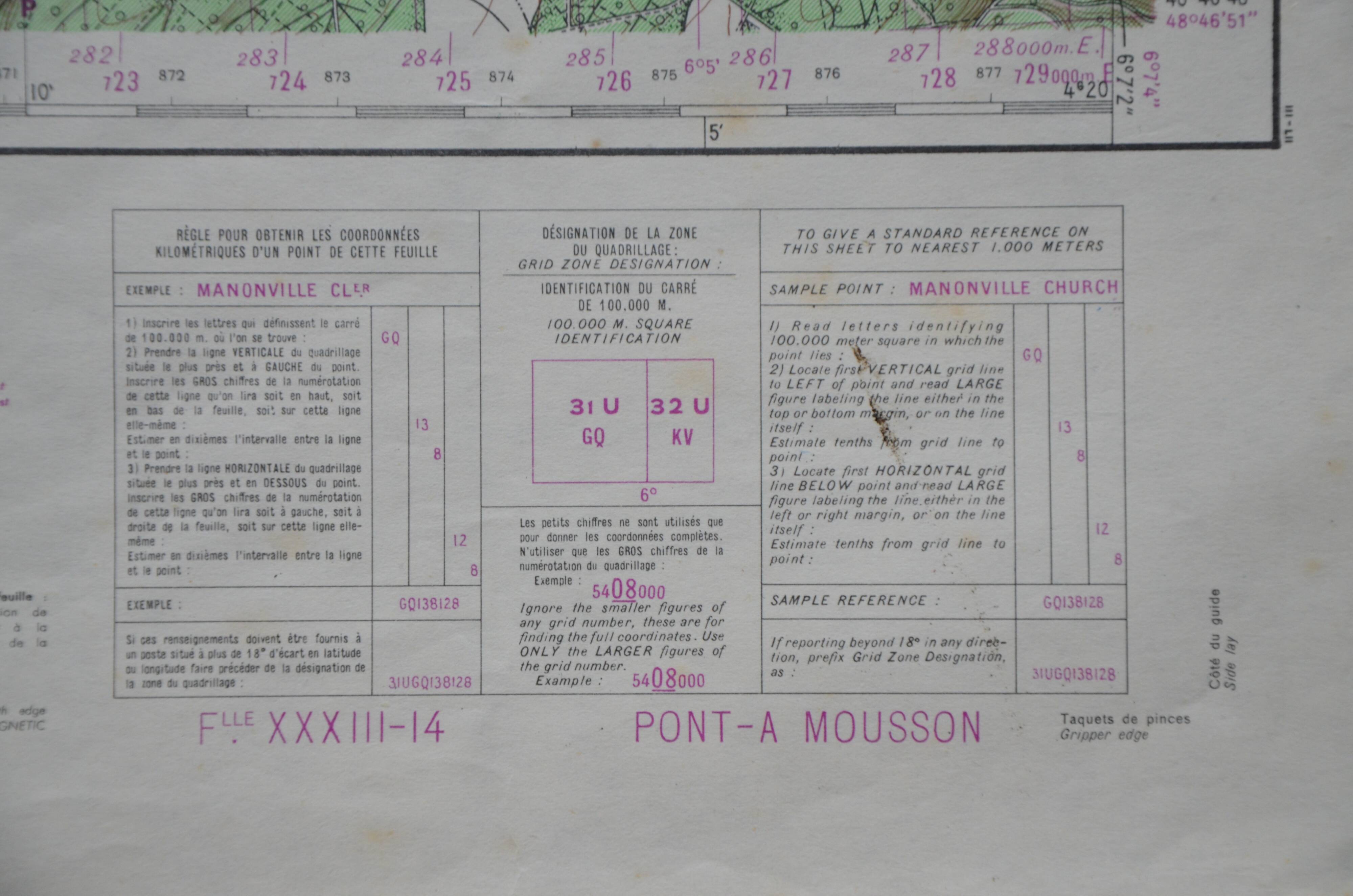 Vintage map of Pont-à-Mousson