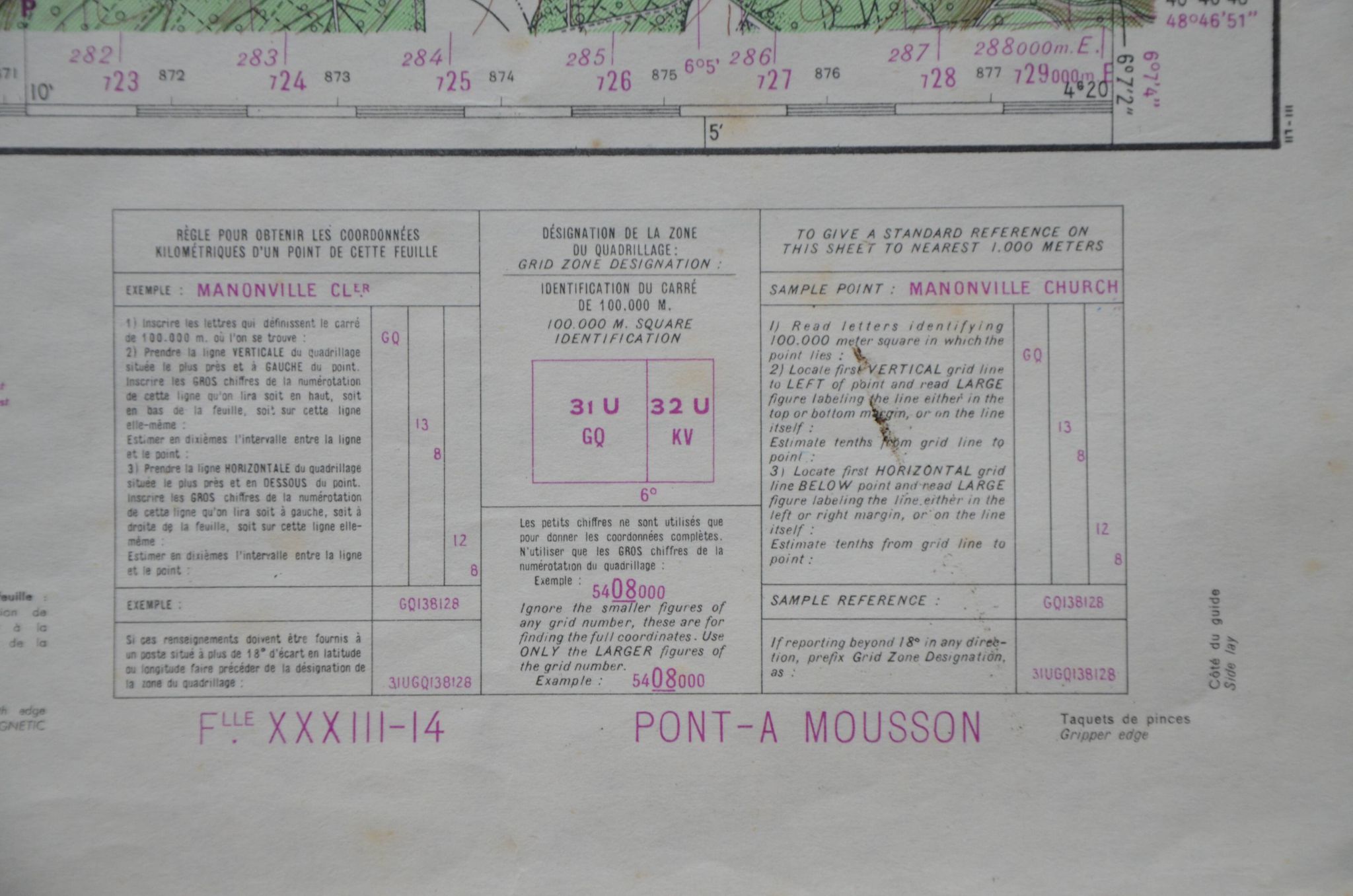 Vintage map of Pont-à-Mousson