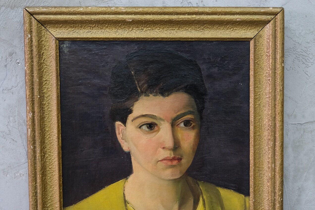 Art deco portrait, 1930, oil on canvas, framed,Robert Geenens (1896-1976)