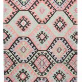 Tapis Kilim Vintage Pastel Fait Main, Motifs Géométriques Turcs, 175x336 Cm