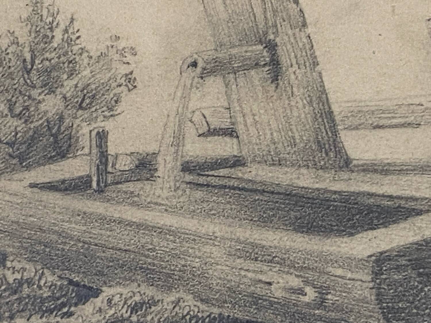 Dessin d’étude original à la mine de plomb signé daté 1844