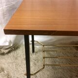 Modernist wood and metal coffee table - 1960s