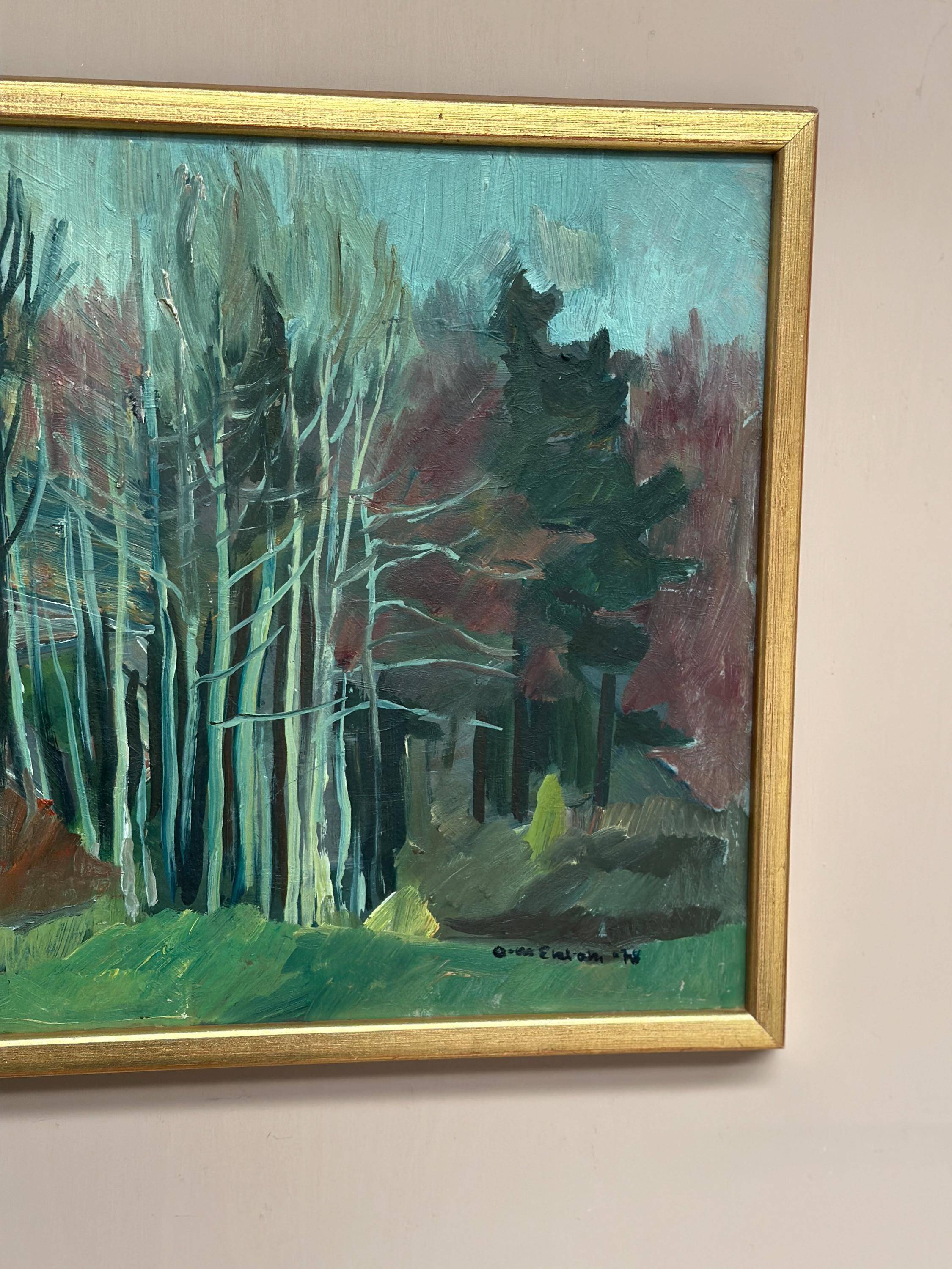 Original Swedish Oil On Panel – “Early Spring” By Ann‑Marie Ekbom – Dated 1978 – Vintage & Framed