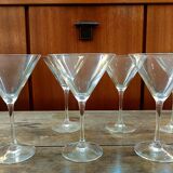 Six Cristal d'Arques martini cocktail glasses