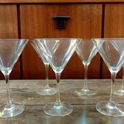 Six Cristal d'Arques martini cocktail glasses