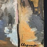 Geneviève chapront, snow boulevard saint-germain, signed oil on canvas