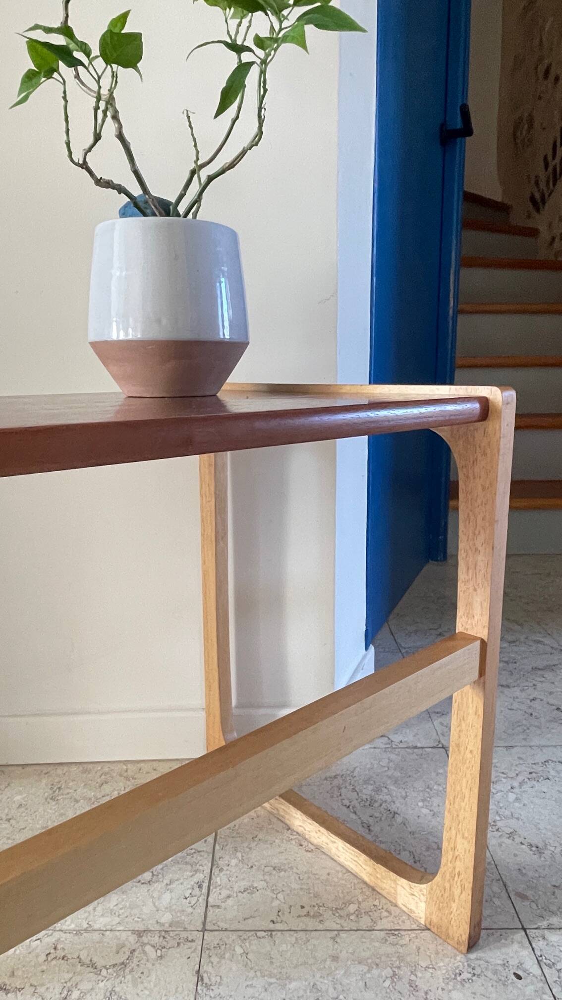 Table basse bois exotique vintage
