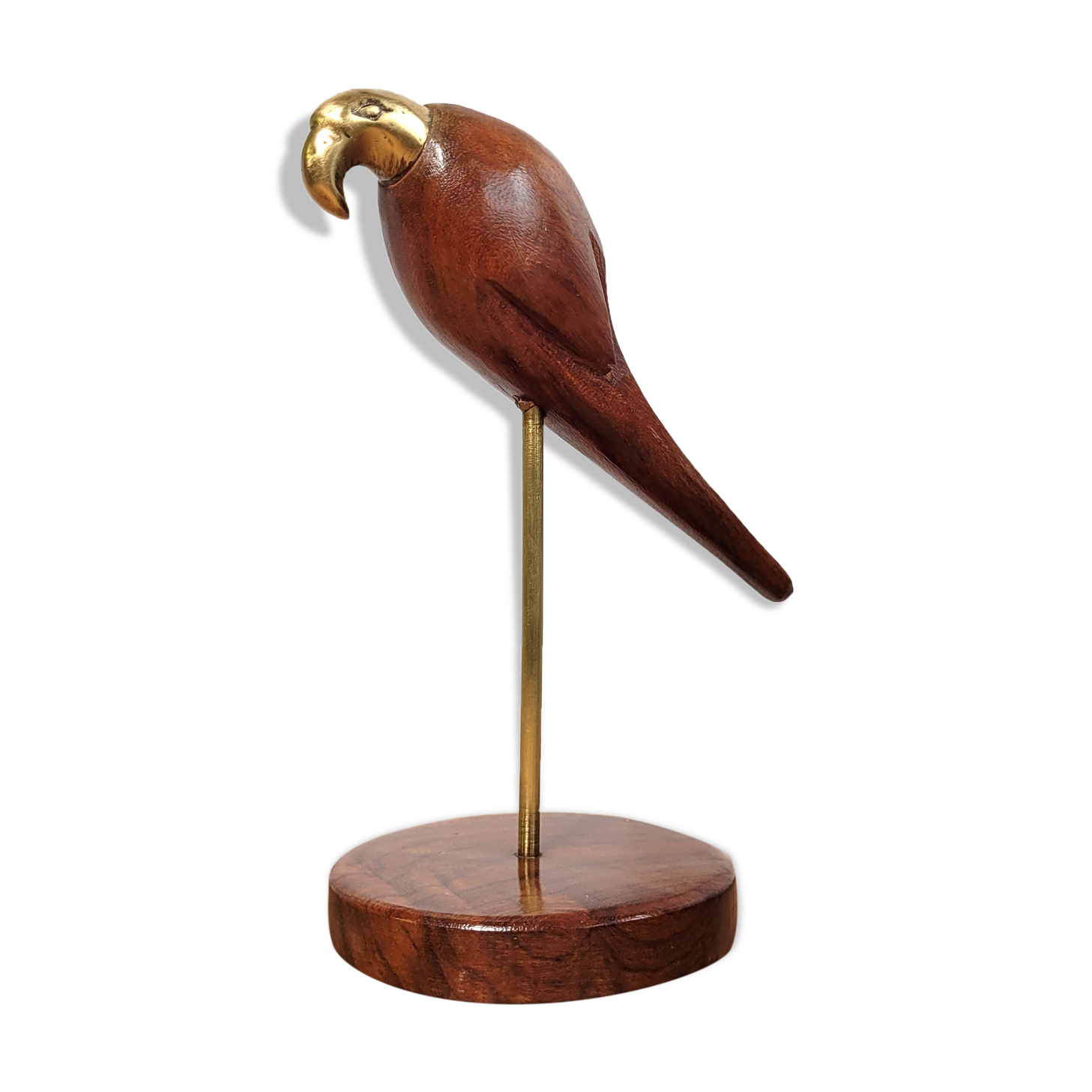 Wood & brass parakeet