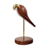 Wood & brass parakeet