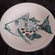 Assiette creuse à décor de poisson R.Picault