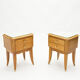 Pair of bedsides in sycamore brass mirror by Jean Pascaud 1940