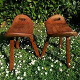 Pair of brutalist stools
