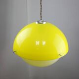 Italian Space Age Yellow Plexiglass Pendant Lamp, 1970s