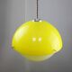 Lampe à suspension space age en plexiglas jaune, italie, 1970s