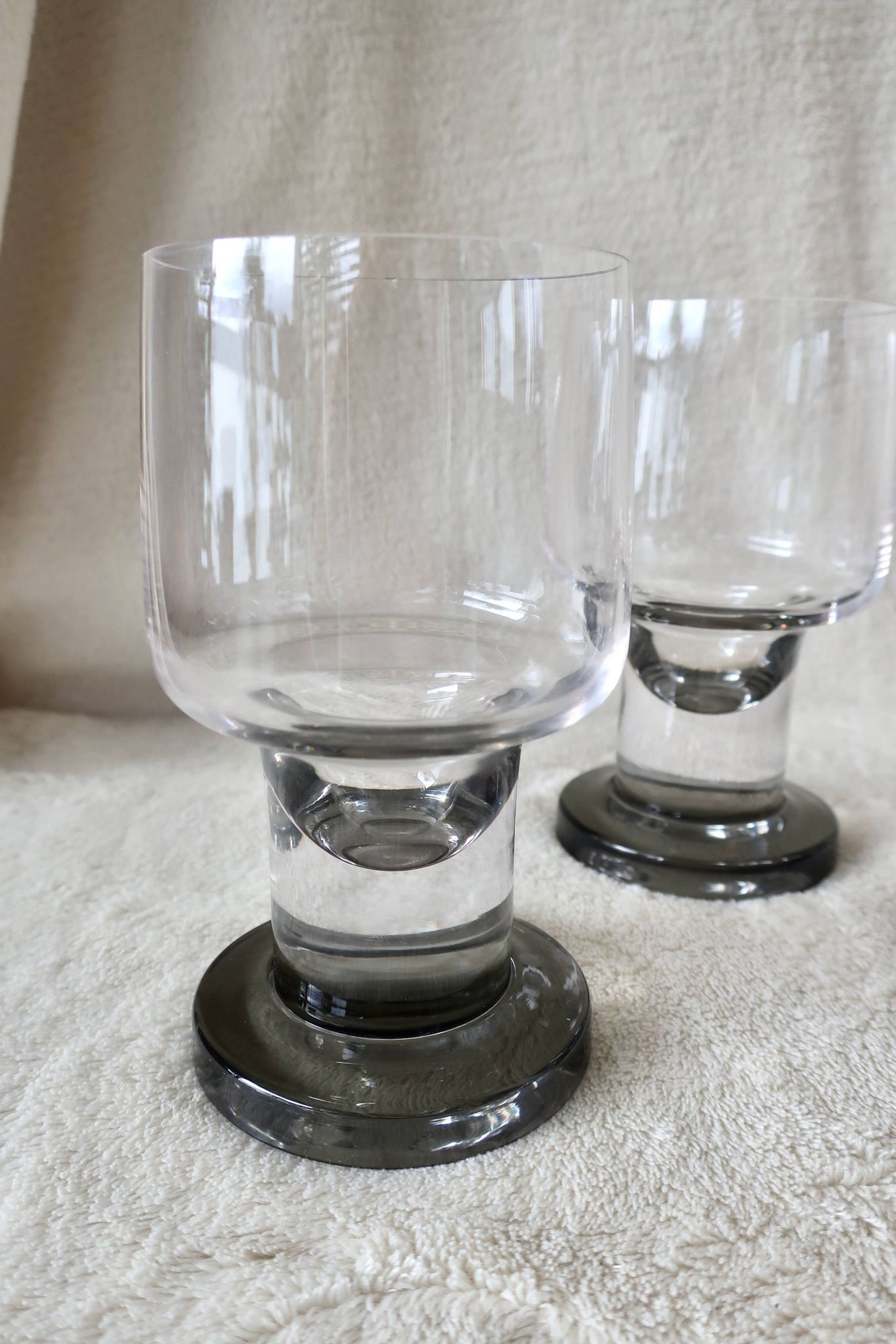 8 Scandinavian Drinking Glasses in Crystal 1970s