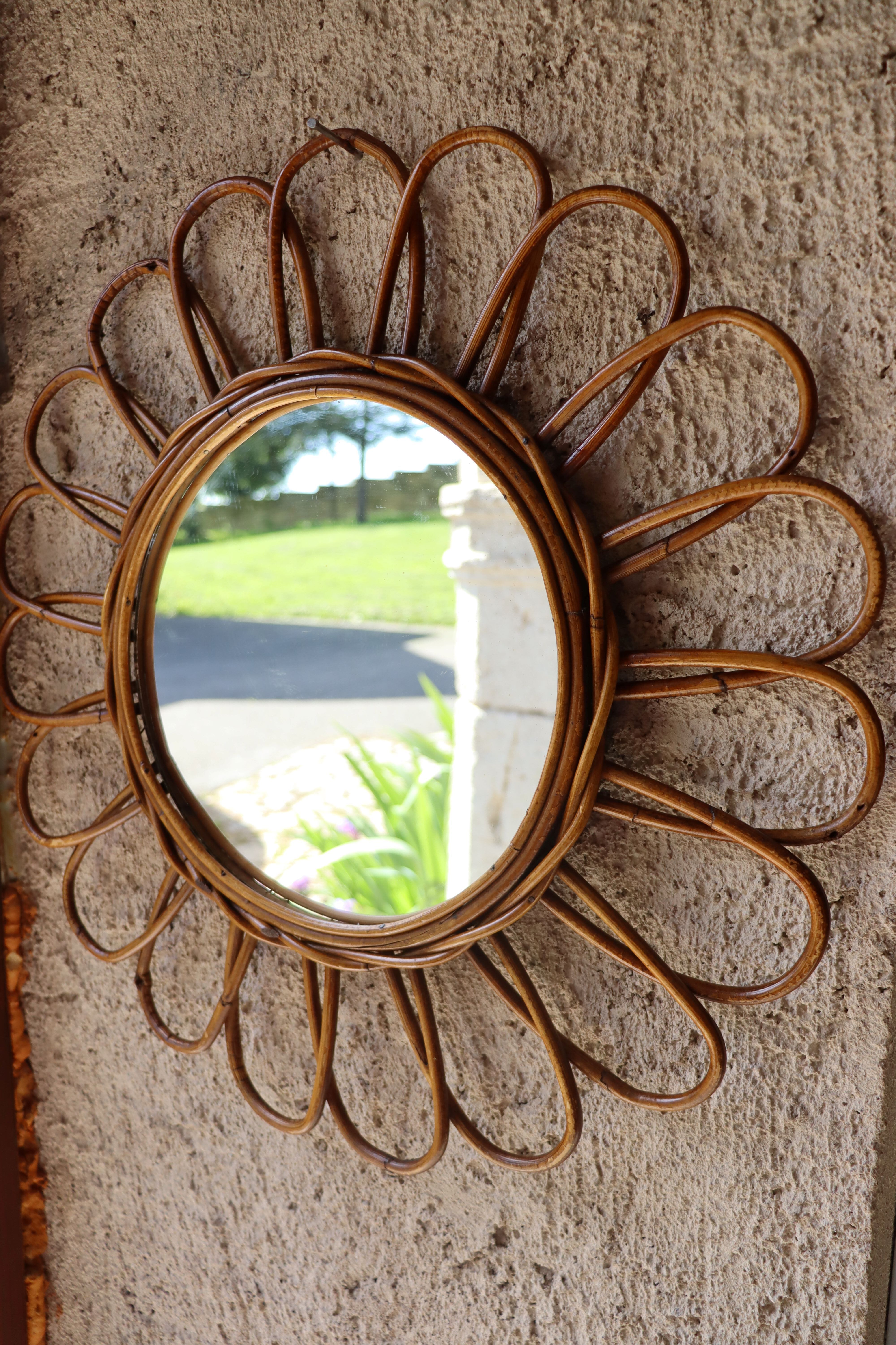 Vintage rattan mirror
