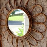 Vintage rattan mirror