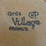 Set of 4 CNP village stoneware skullcap plates