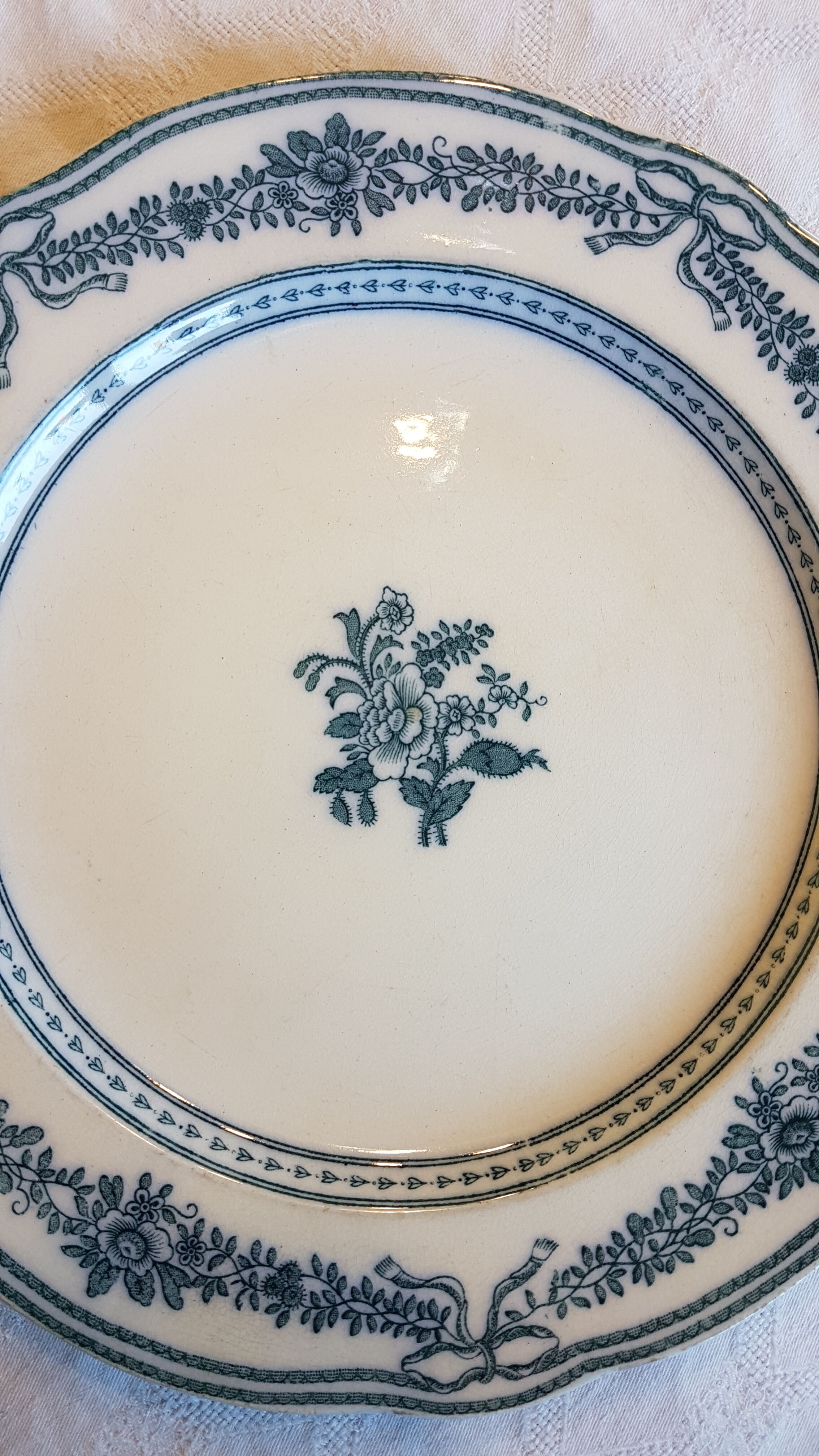 English earthenware plate decorated with flowers