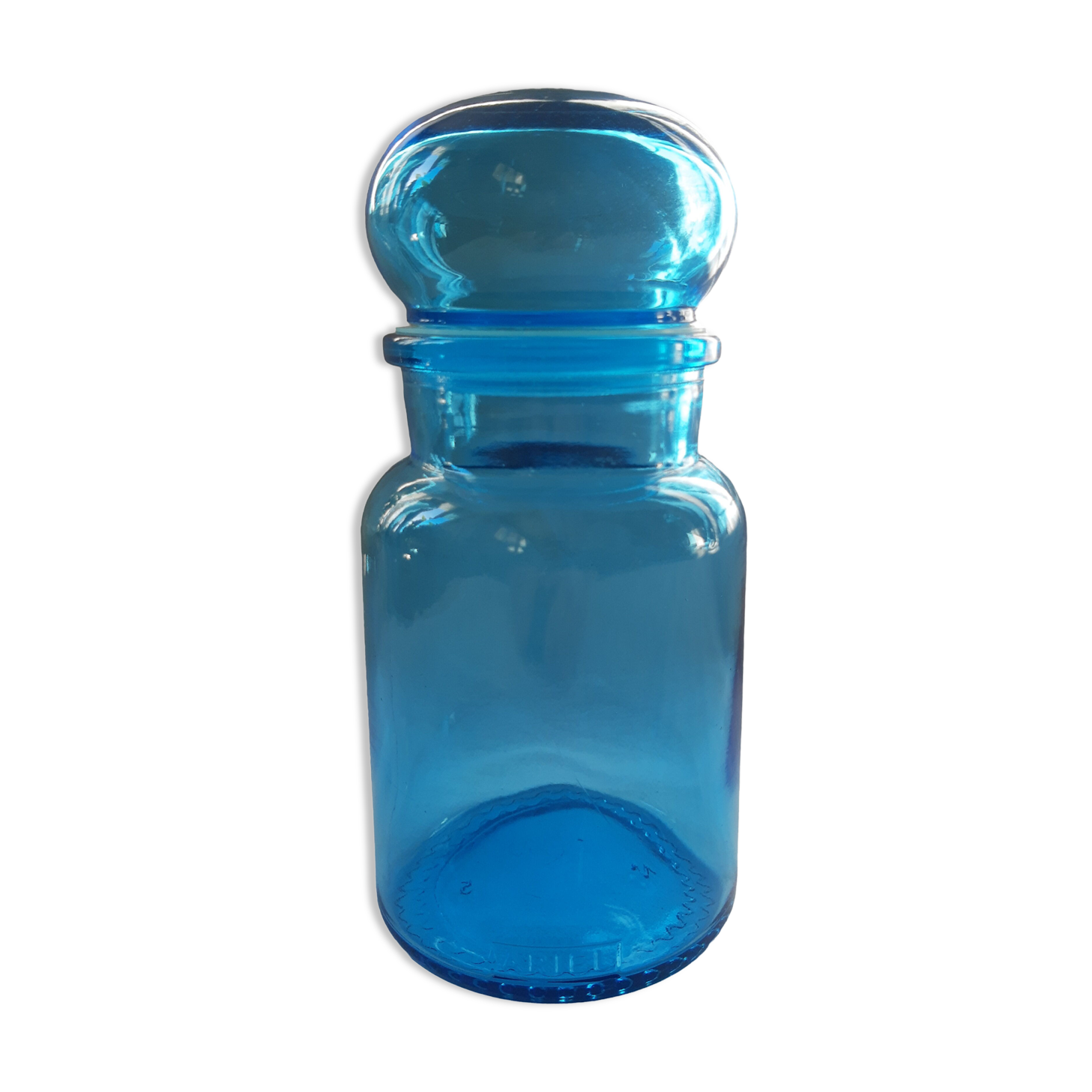 Apothecary jar Ariel vintage blue