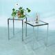 Vintage Herman Miller glass & chrome side tables, Converta