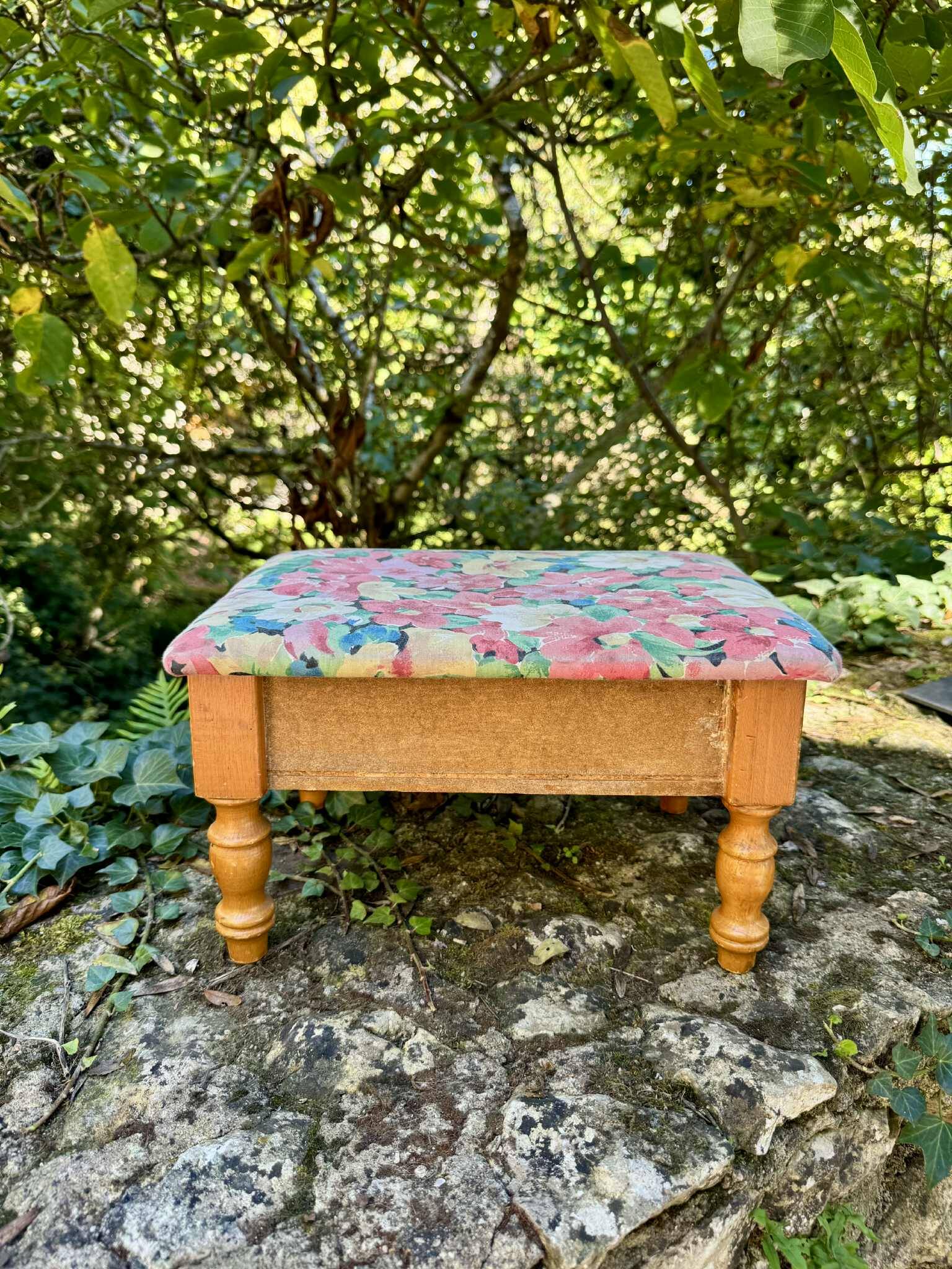 Vintage storage box footrest