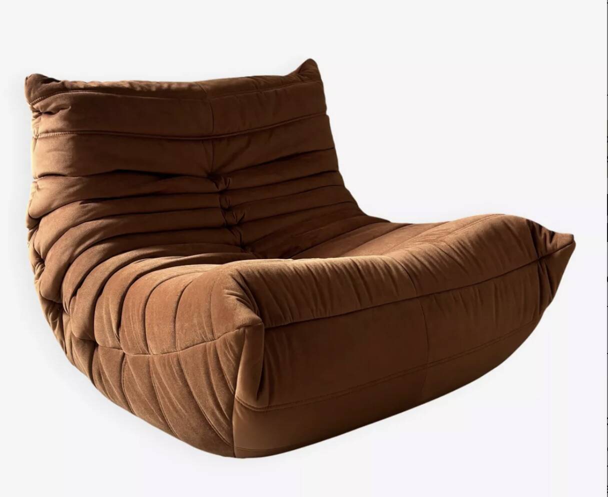 Brown Togo armchair by Michel Ducaroy