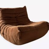 Brown Togo armchair by Michel Ducaroy