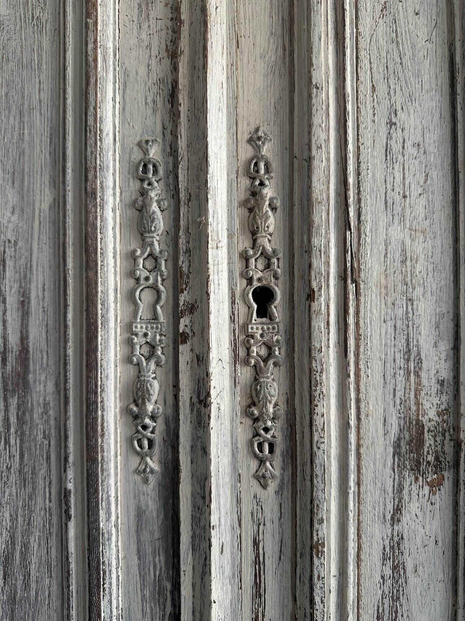 Pair of Louis XVI cupboard doors in carved wood, late 19th century.