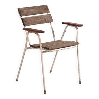 Ancienne chaise de jardin avec accoudoirs (c.1920)
