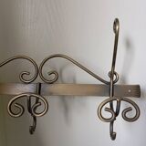 Wall-mounted coat rack with 3 hooks, brushed brass