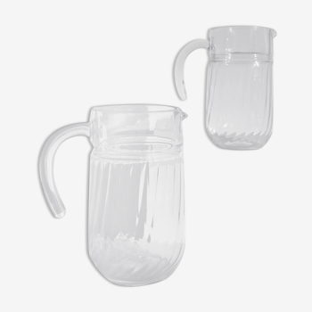 Twisted glass pitcher