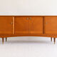 Vintage enfilade from the 50s-60s in geometric fan marquetry.
