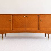 Vintage enfilade from the 50s-60s in geometric fan marquetry.