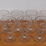 10 stemmed glasses "Cholet" art deco crystal year 1940