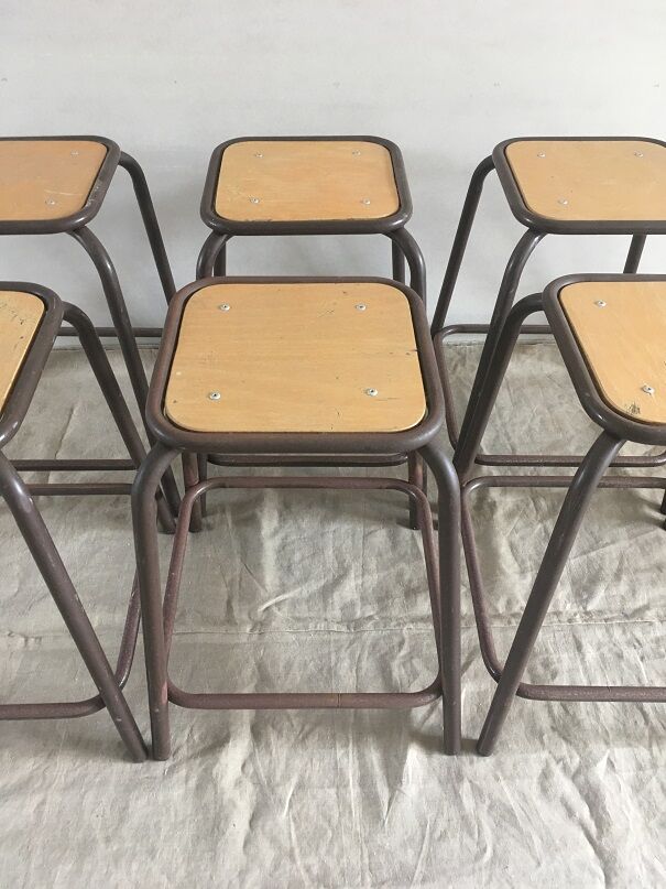 Set 6 industrial stools