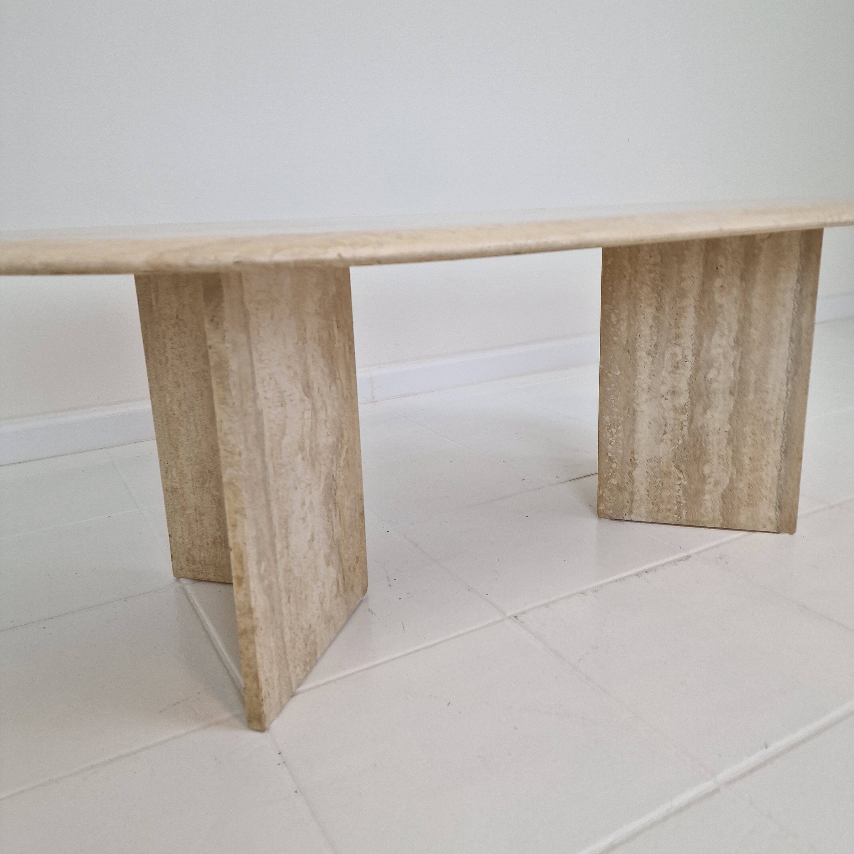 Travertine Coffee or Side Table, Italy 1980s