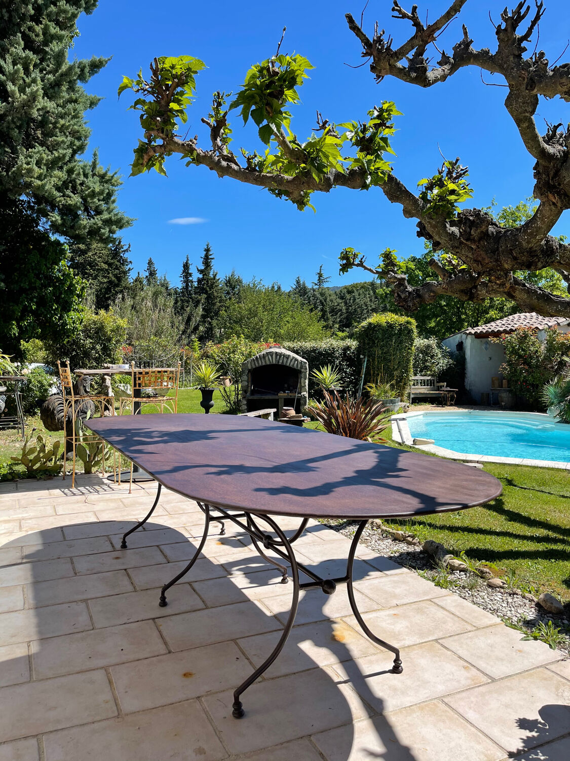 Handcrafted wrought iron garden table 300 cm